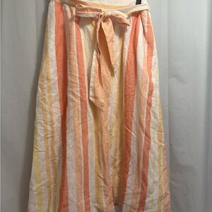 New with Tags,Talbots A-Line Skirt in Peach and Yellow Stripes